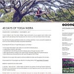 A screen shot of an article titled "40 Days of Yoga Nidra." The article begins "You're invited to join the Marty Tribble Yoga community..."