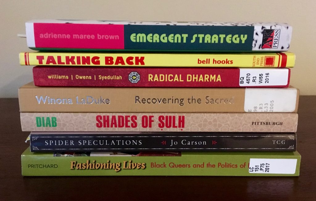 Books I have positioned around the house for visible inspiration, even when not reading.