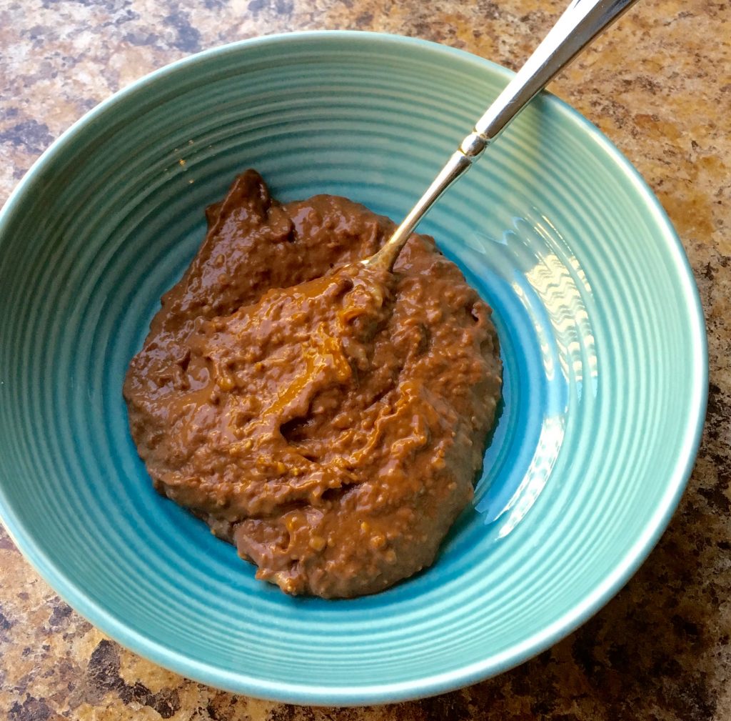 My breakfast of banana, chocolate, and peanut butter mash.
