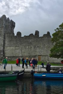 Photo of Ross Castle in Killarney, Ireland, taken the day before the El Paso shooting. Photo looks up at the castle from the water.