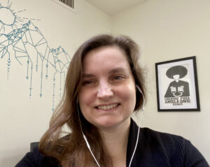 This photo shows me in the corner where I do most of my writing.