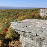 This photo (from recent hiking in New York) shows me sitting on a cliff’s edge, surrounded by fall colors: trees in various shades of green, yellow, orange, and red. I share this photo because it feels like I’m on edge right now, nearing something new.